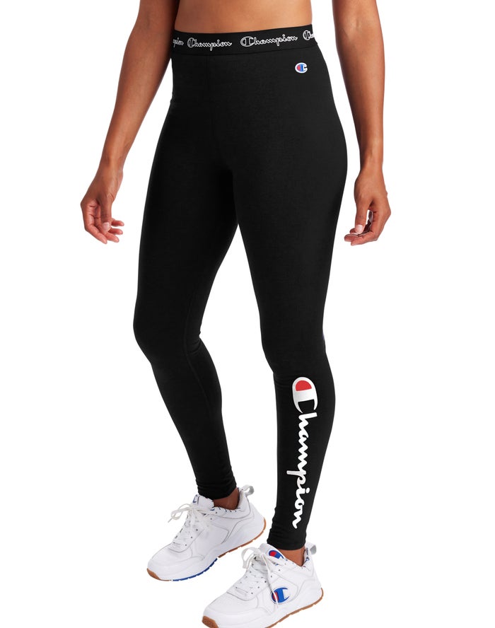 Champion Legging Dames - Zwart - Authentic Script Logo ( 514079-YIA )